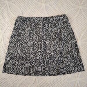 CooRun Womens 2XL Athletic Skort Blue White Leaf Print Tennis Golf Skirt NWT